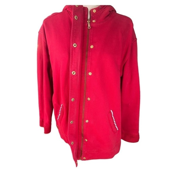 Lauren Jeans Co x Ralph Lauren Hooded Jacket, Zip/Snap Closure, Red/White size L - Picture 2 of 12